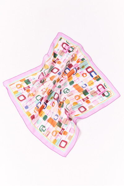 Хустка з абстрактним принтом Лілова
