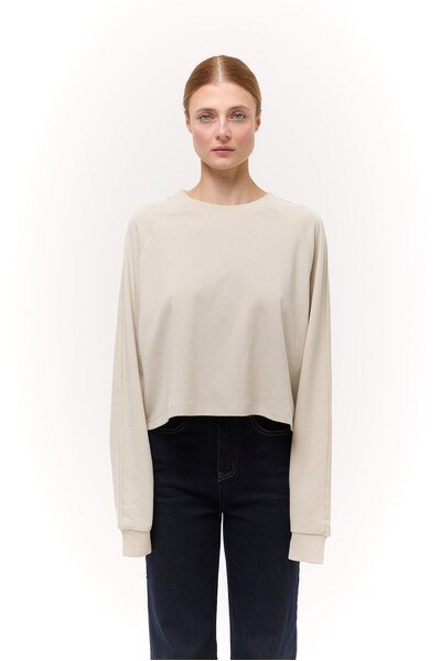 Лонгслів базовий oversize Бежевий