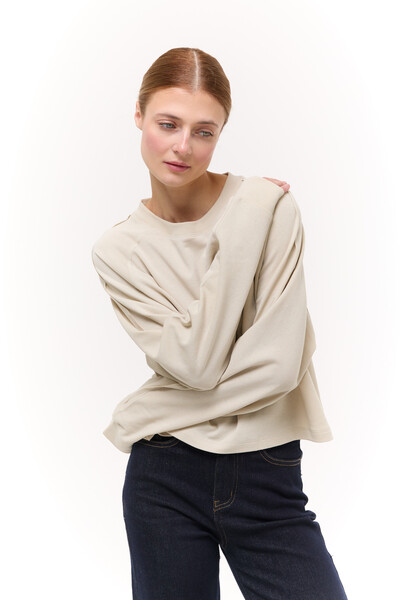 Лонгслів базовий oversize Бежевий