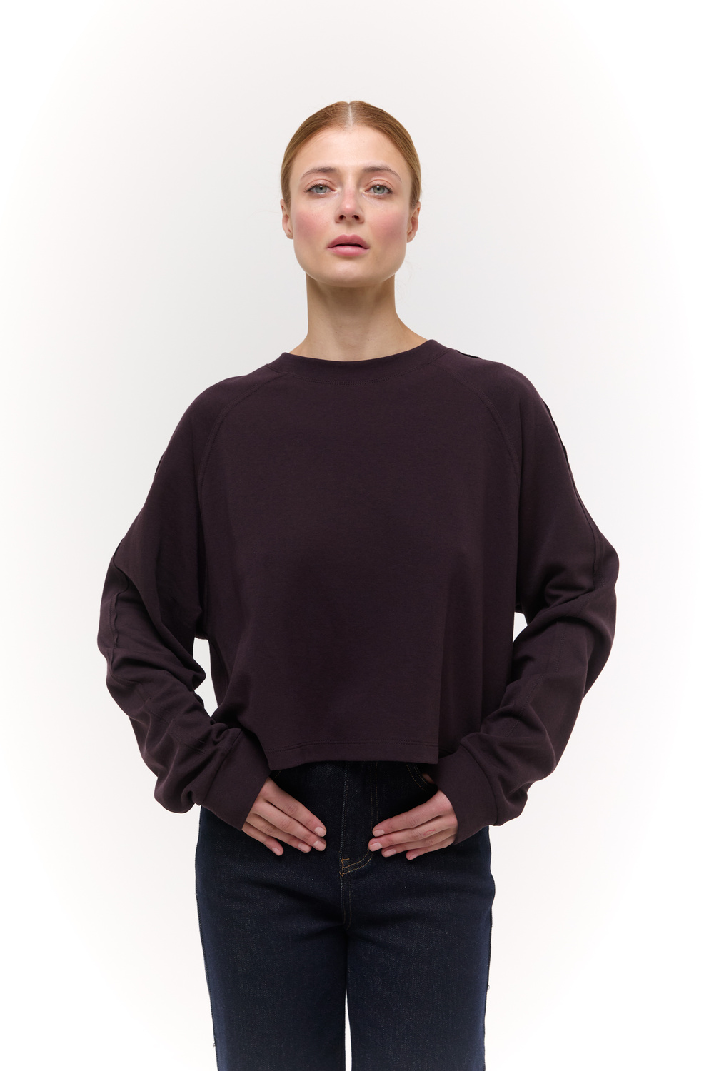 Лонгслів базовий oversize Бордовий