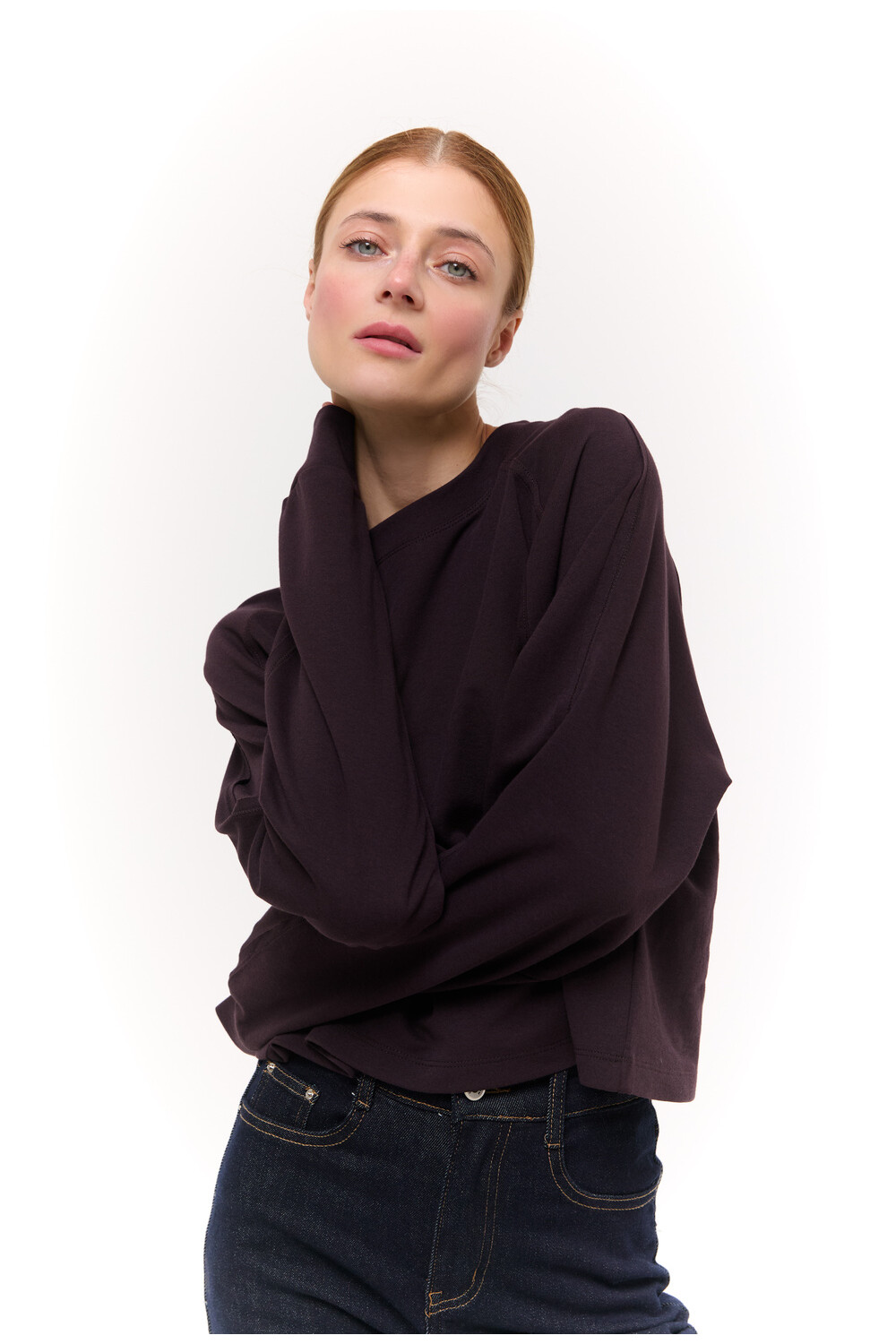 Лонгслів базовий oversize Бордовий