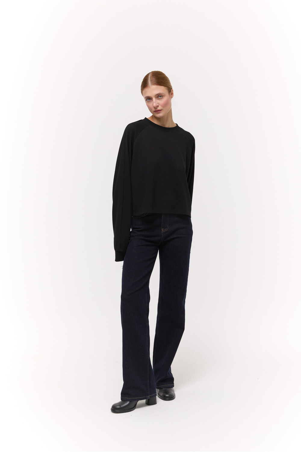 Лонгслів базовий oversize Чорний