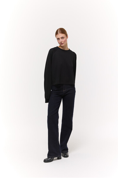 Лонгслів базовий oversize Чорний