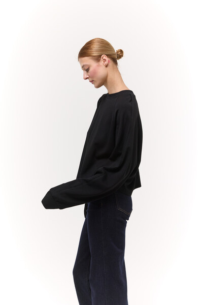 Лонгслів базовий oversize Чорний