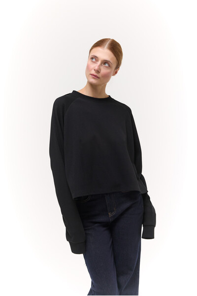 Лонгслів базовий oversize Чорний