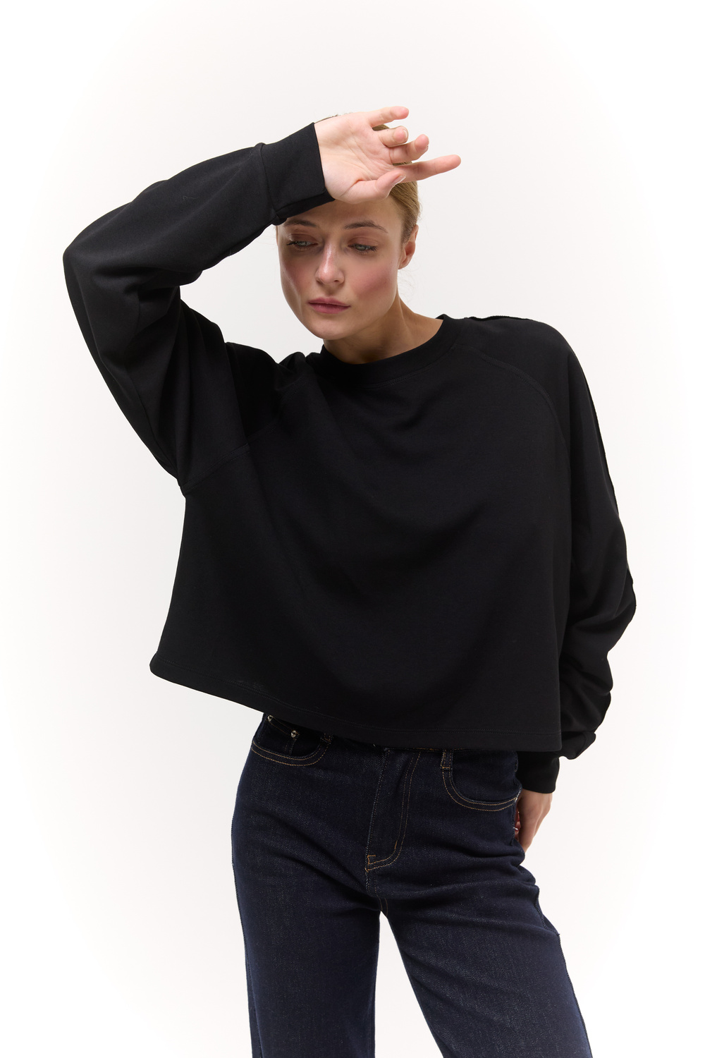 Лонгслів базовий oversize Чорний