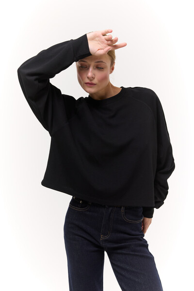 Лонгслів базовий oversize Чорний