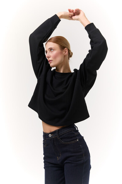 Лонгслів базовий oversize Чорний