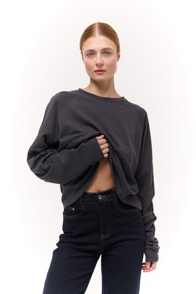 Лонгслів базовий oversize Графітовий