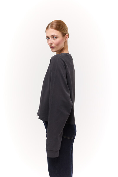 Лонгслів базовий oversize Графітовий