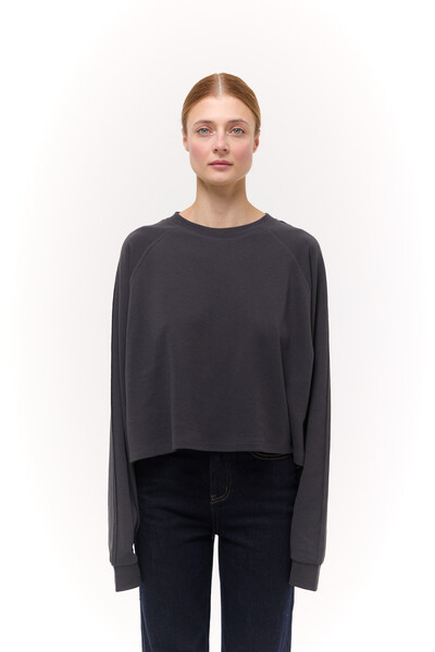 Лонгслів базовий oversize Графітовий