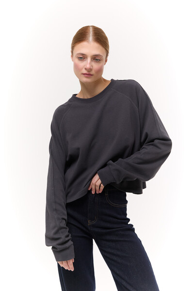 Лонгслів базовий oversize Графітовий
