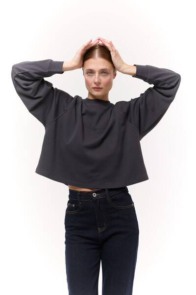 Лонгслів базовий oversize Графітовий