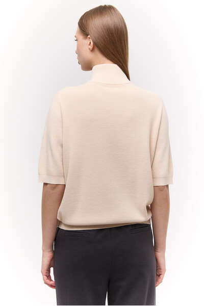 Трикотажний half-zip Бежевий