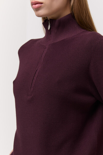 Трикотажний half-zip Бордовий