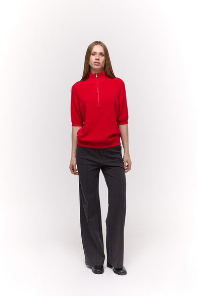 Трикотажний half-zip Червоний
