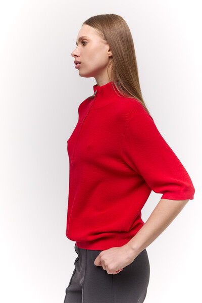 Трикотажний half-zip Червоний
