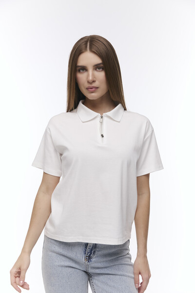 Zip-polo Біле