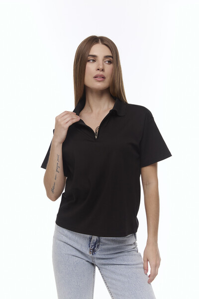 Zip-polo Чорне