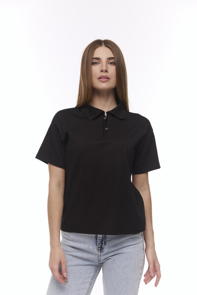 Zip-polo Чорне