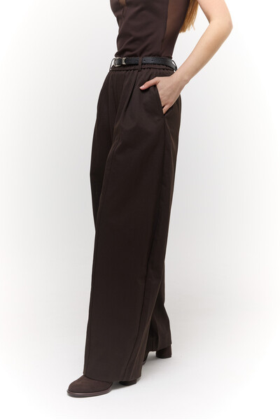 Штани Wide leg Шоколадні