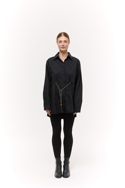 Сорочка Oversize з ланцюжком Чорна