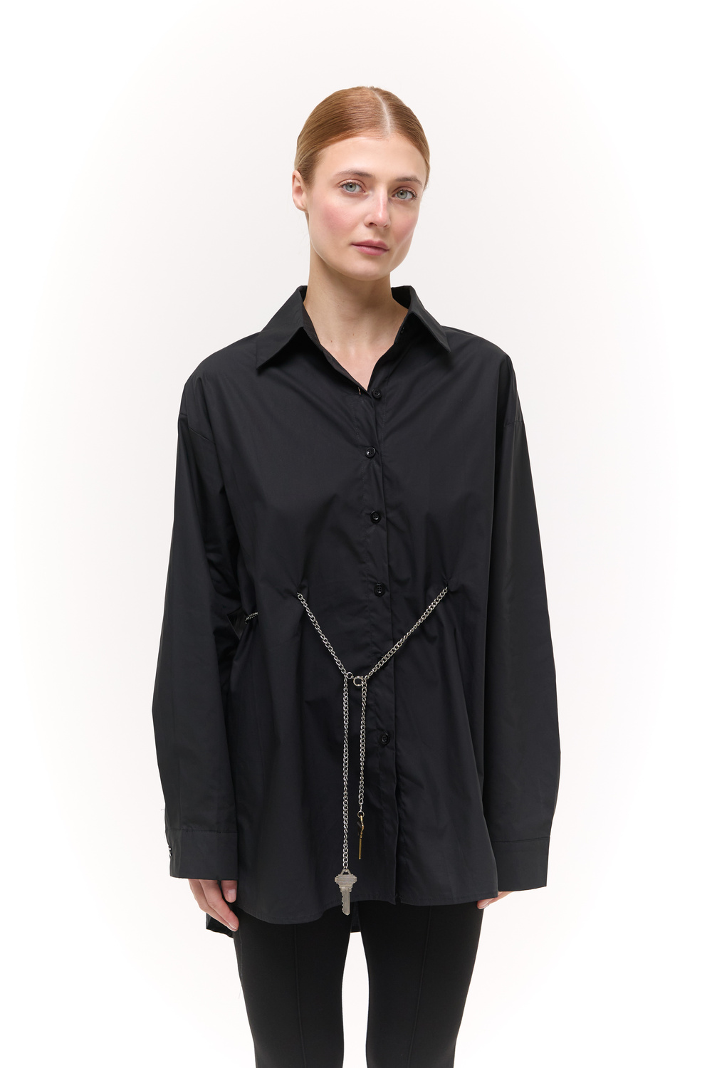 Сорочка Oversize з ланцюжком Чорна