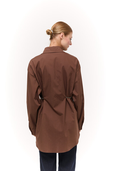 Сорочка Oversize з ланцюжком Шоколадна
